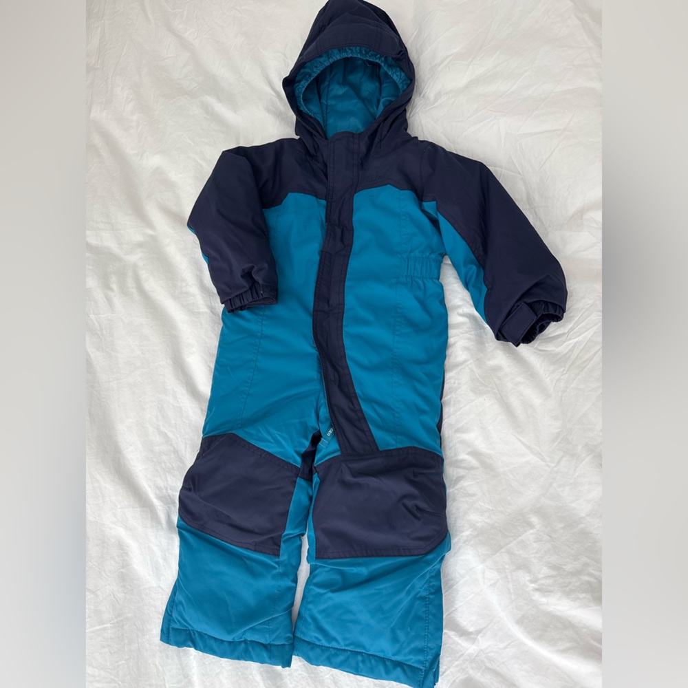LL Bean size 2 Grow Cuffs One Piece Snow Suit (Navy/Teal)